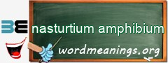 WordMeaning blackboard for nasturtium amphibium